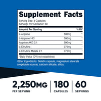 Thumbnail for Nutricost Nitric Oxide Booster 2250mg, 180 Capsules - 750mg Per Casule, 60 Servings - Gluten Free and Non-GMO