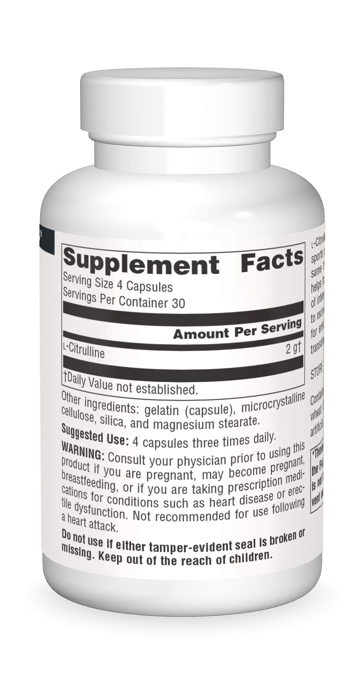 Source Naturals L-Citrulline - Supports Exercise Recovery, Energy and Detoxification*, 500 mg - 120 Capsules