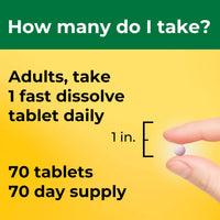 Thumbnail for Nature Made Vitamin D3 5000 IU (125 mcg) Extra Strength, Vitamin D Supplement for Immune Support, 70 Sugar Free Fast Dissolve Tablets, 70 Day Supply