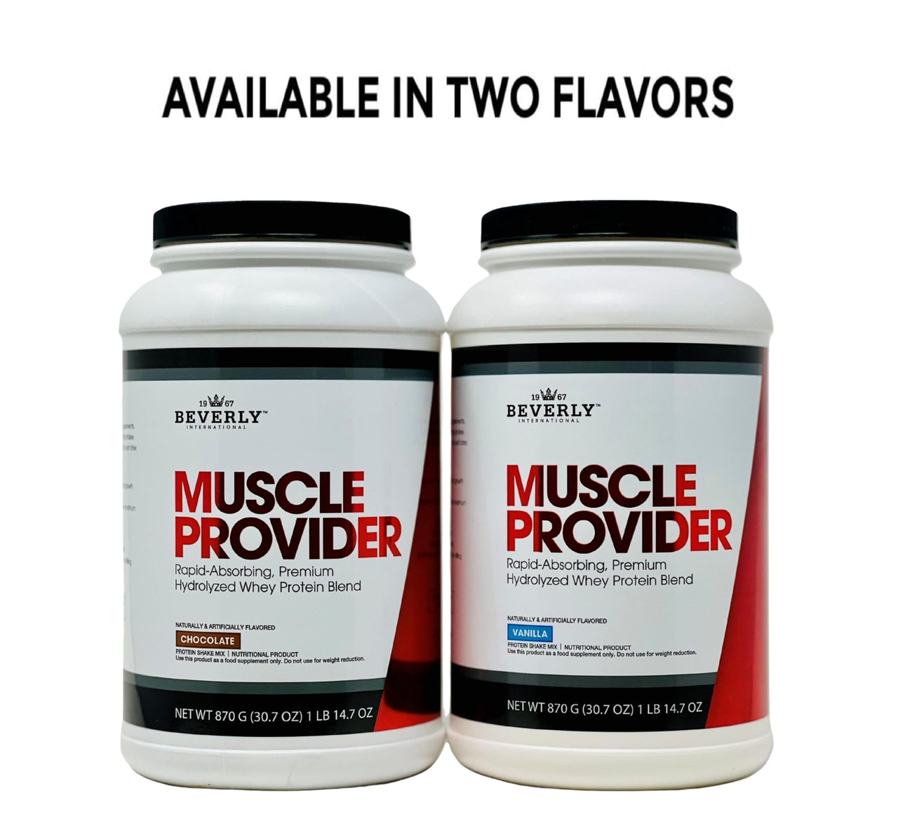 Beverly International Muscle Provider, 28 Servings, Chocolate. Super-Fast-Absorbing Whey Protein Powder for Recovery, Lean Muscle. Fills Your Muscles, not Your Stomach. Tastes Like ice Cream