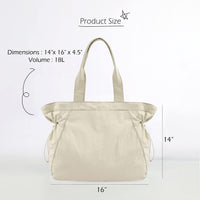 Thumbnail for ODODOS 18L Side-Cinch Shopper Bags Lightweight Shoulder Bag Tote Handbag for Shopping Workout Beach Travel, Ivory