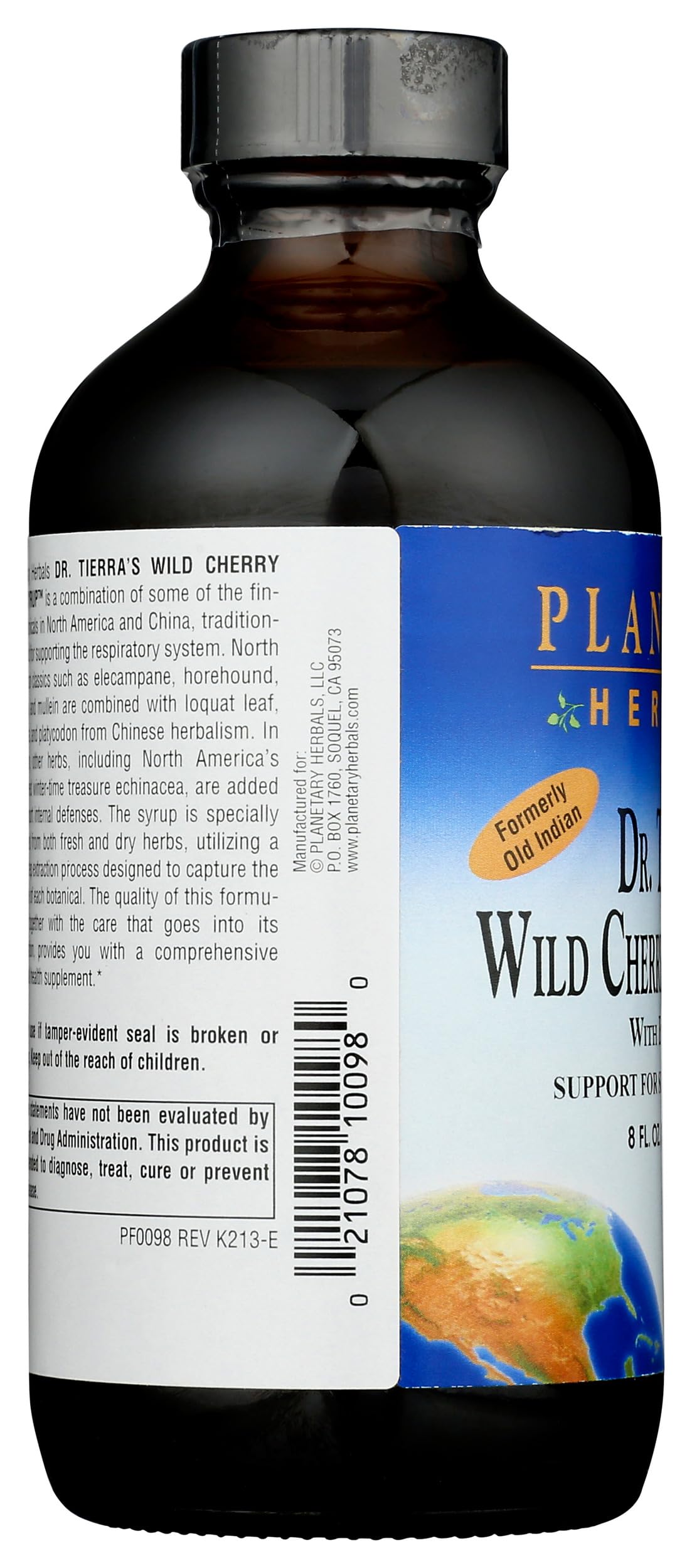 Dr Tierra's Wild Cherry Bark Syrup Planetary Herbals 8 oz Liquid
