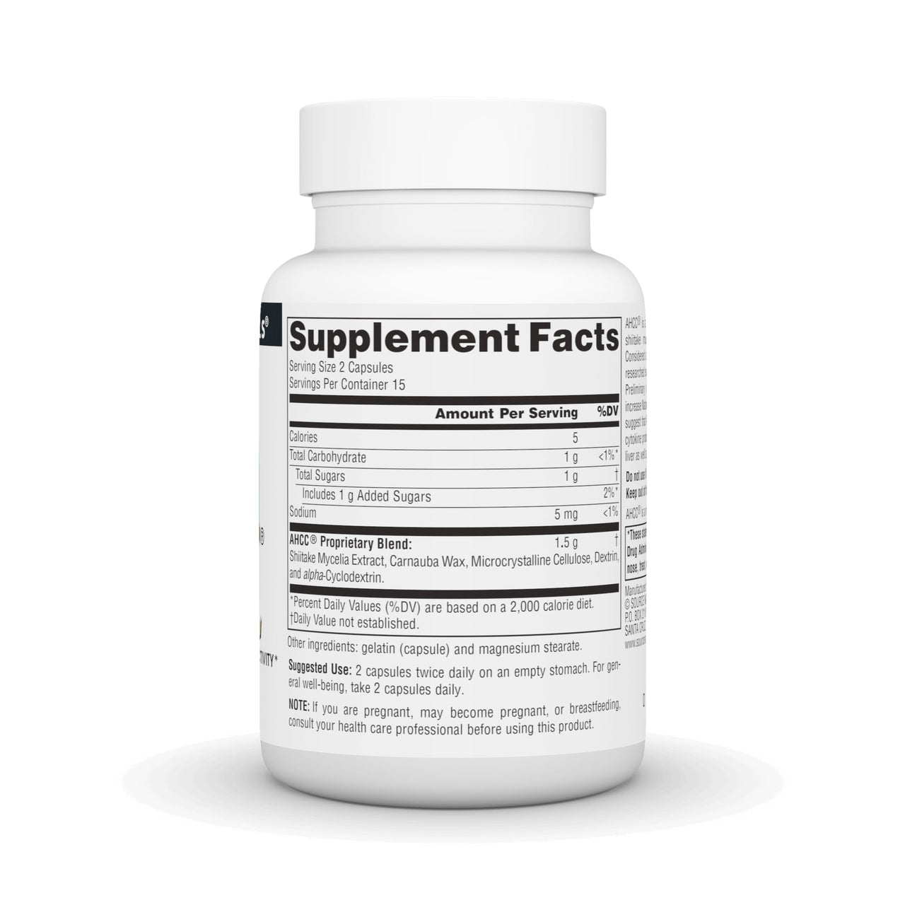 Source Naturals AHCC 750 mg Increases Natural Killer Cell Activity* - 750 mg - 30 Capsules