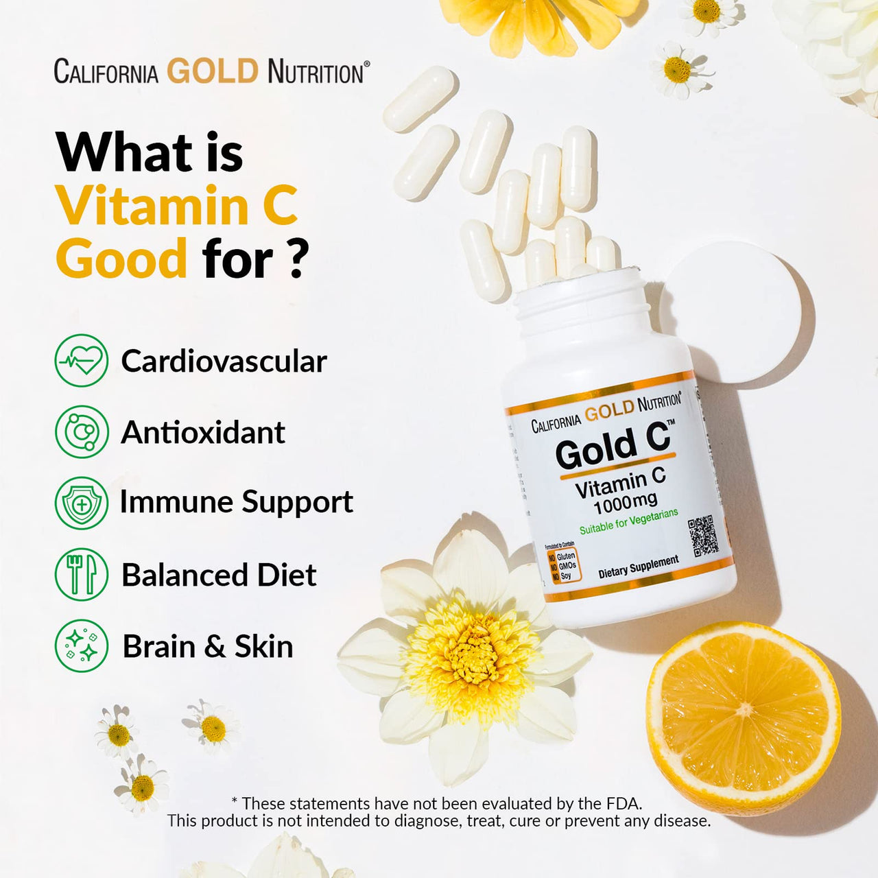 California Gold Nutrition Buffered Vitamin C Powder, Non-Acidic, Gold C, USP Grade Sodium Ascorbate, Suitable for Vegans and Vegetarians, 8.40 oz (238 g), 2 Pack