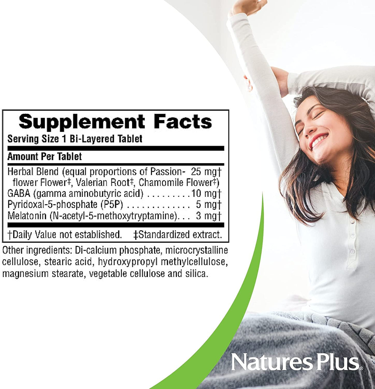 NaturesPlus, Rapid & Sustained Release - 3 mg Melatonin, 60 Bi-Layered Tablets - with Chamomile - Vegetarian, Gluten-Free - 60 Servings