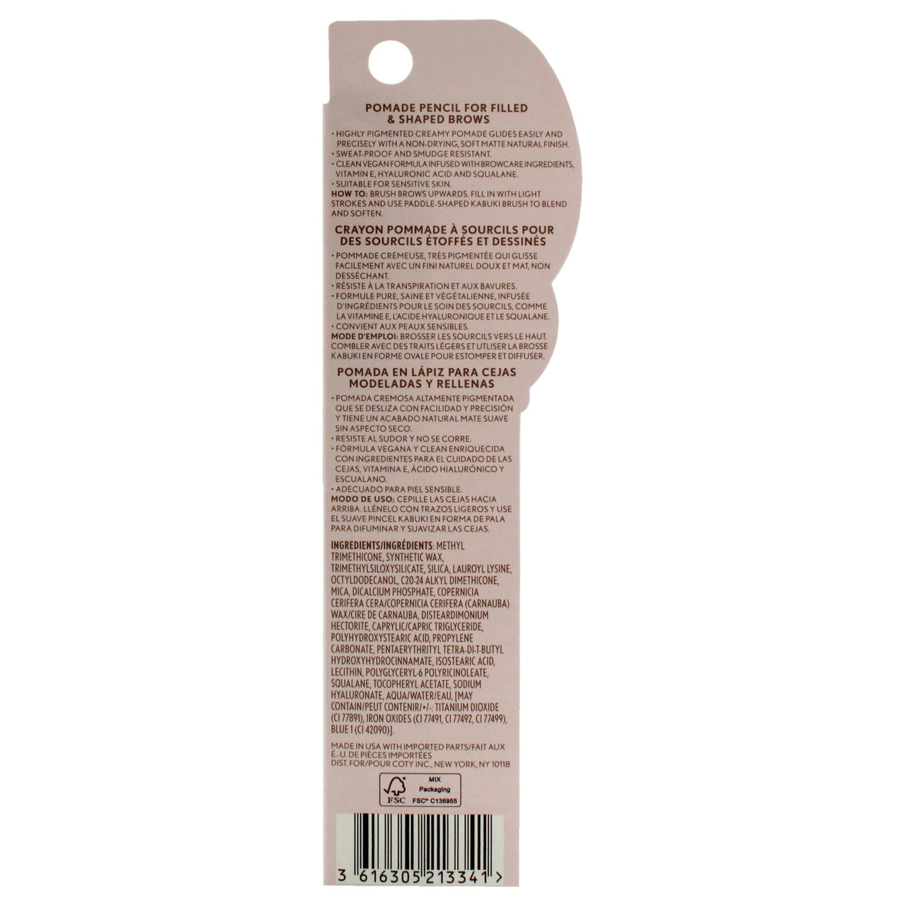 Covergirl Clean Fresh Brow Filler Pomade, 200 Blonde, Eyebrow Pencil, Ultra-Precise Tip, Creamy Formula, Highly Pigmented, Soft Matte Finish, Vegan Formula, 0.007oz