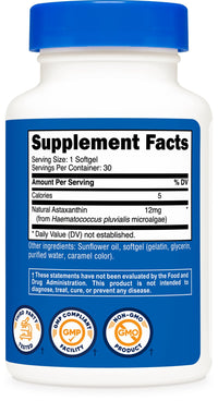 Thumbnail for Nutricost Astaxanthin 12mg, 30 Softgels - Non-GMO and Gluten Free