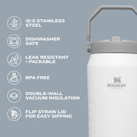 Thumbnail for Stanley IceFlow Flip Straw Jug with Handle 64 oz| Twist On Lid and Flip Up Straw | Leak Resistant for Travel and Sports | Insulated Stainless Steel |BPA-Free |Charcoal