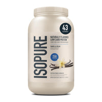 Thumbnail for Isopure Low Carb 100% Pure Whey Isolate Protein Powder, Lactose Free, Gluten Free, with Vitamins, Vanilla, 25g Protein Per Serving, 3 Lbs, 43 Servings (Packaging May Vary)