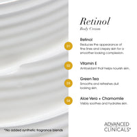 Thumbnail for Advanced Clinicals Retinol Body Lotion & Face Moisturizer | Visible Anti Aging Skin Care Retinol Body Cream For Women & Men Targets Look Of Fine Lines, Wrinkles, & Crepe Looking Dry Skin, 16 Ounce