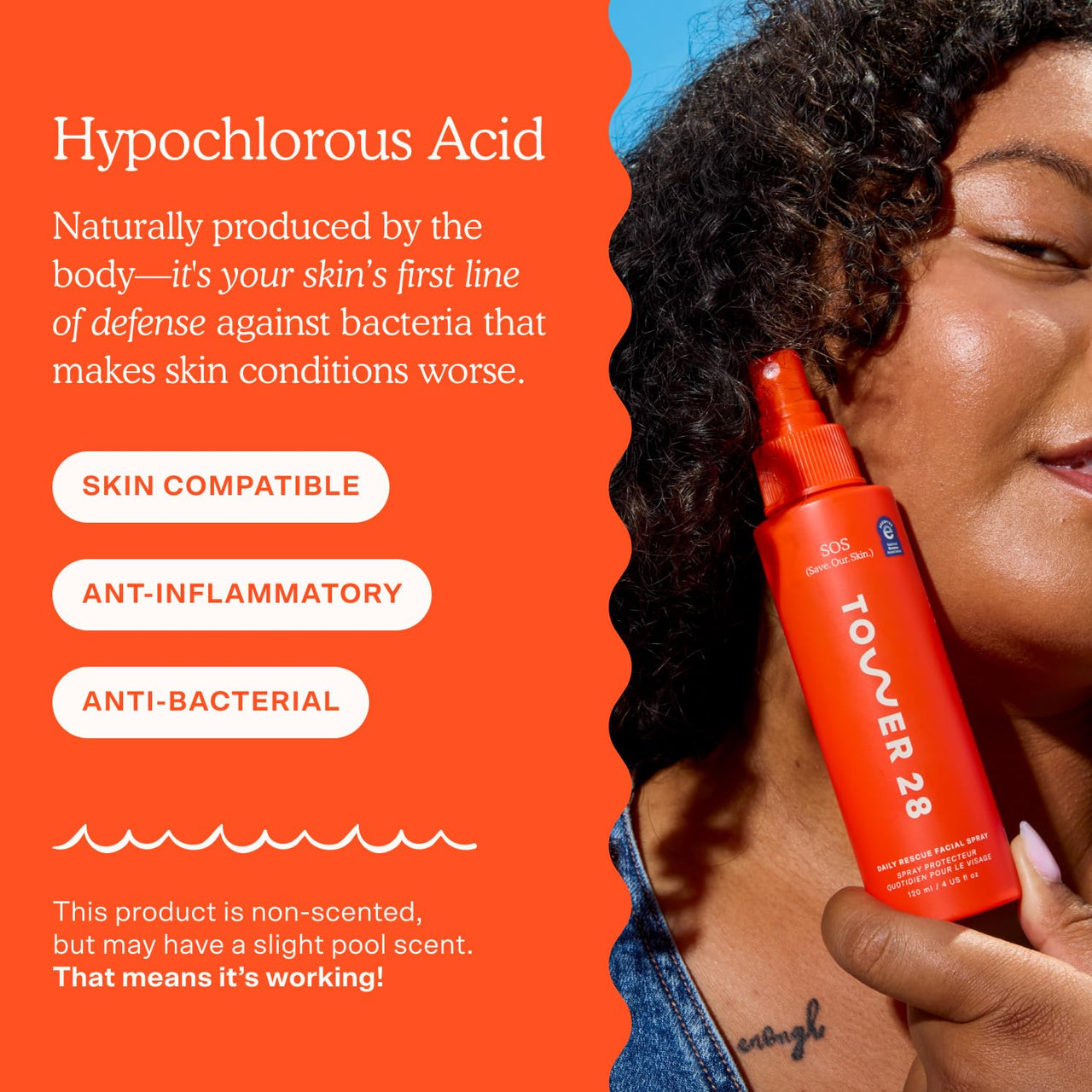 Tower 28 SOS Daily Rescue Facial Spray - Hypochlorous Acid Spray to Help Reduce Redness, Calm Irritation + Alleviate Flare-Ups - Soothing + Purifying Face Toner - Everyday Skin Care Essential (4 oz)