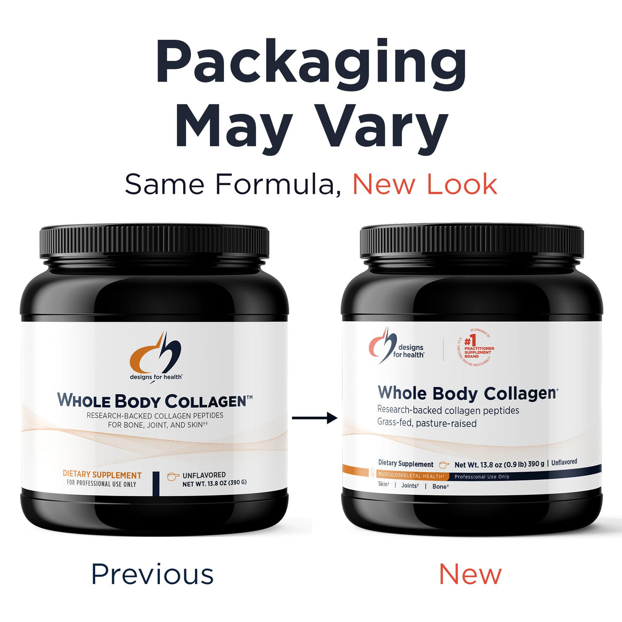 Designs for Health Whole Body Collagen Powder - Hydrolyzed Collagen Peptides Powder for Healthy Skin & Hair, Joint + Bone Health - Fortigel & Verisol Collagen, Unflavored (30 Servings)