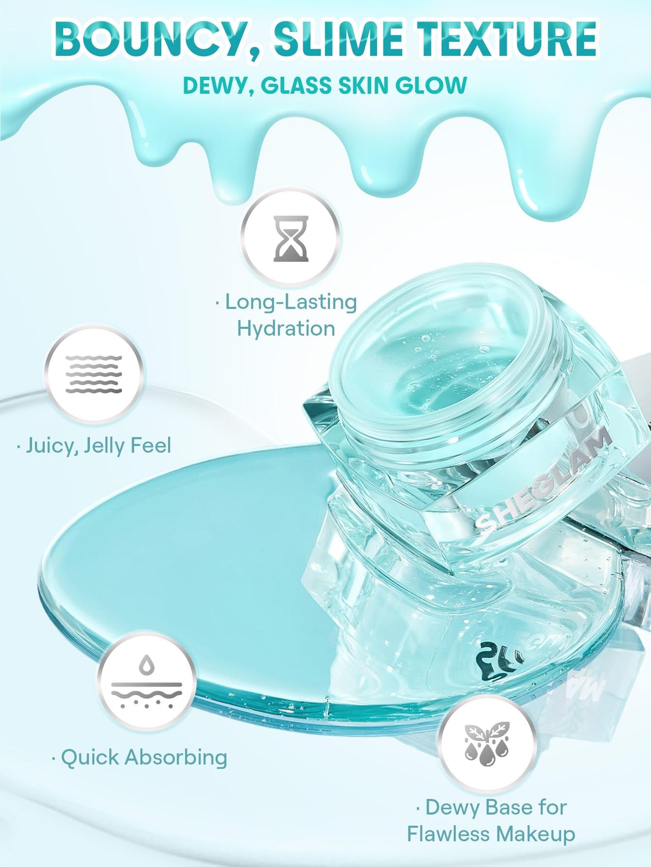 SHEGLAM HydroSlime Primer Hydrating Oil Control Moisturizing Primer Gel Smooth Fine Lines Oil And Silicone for Face