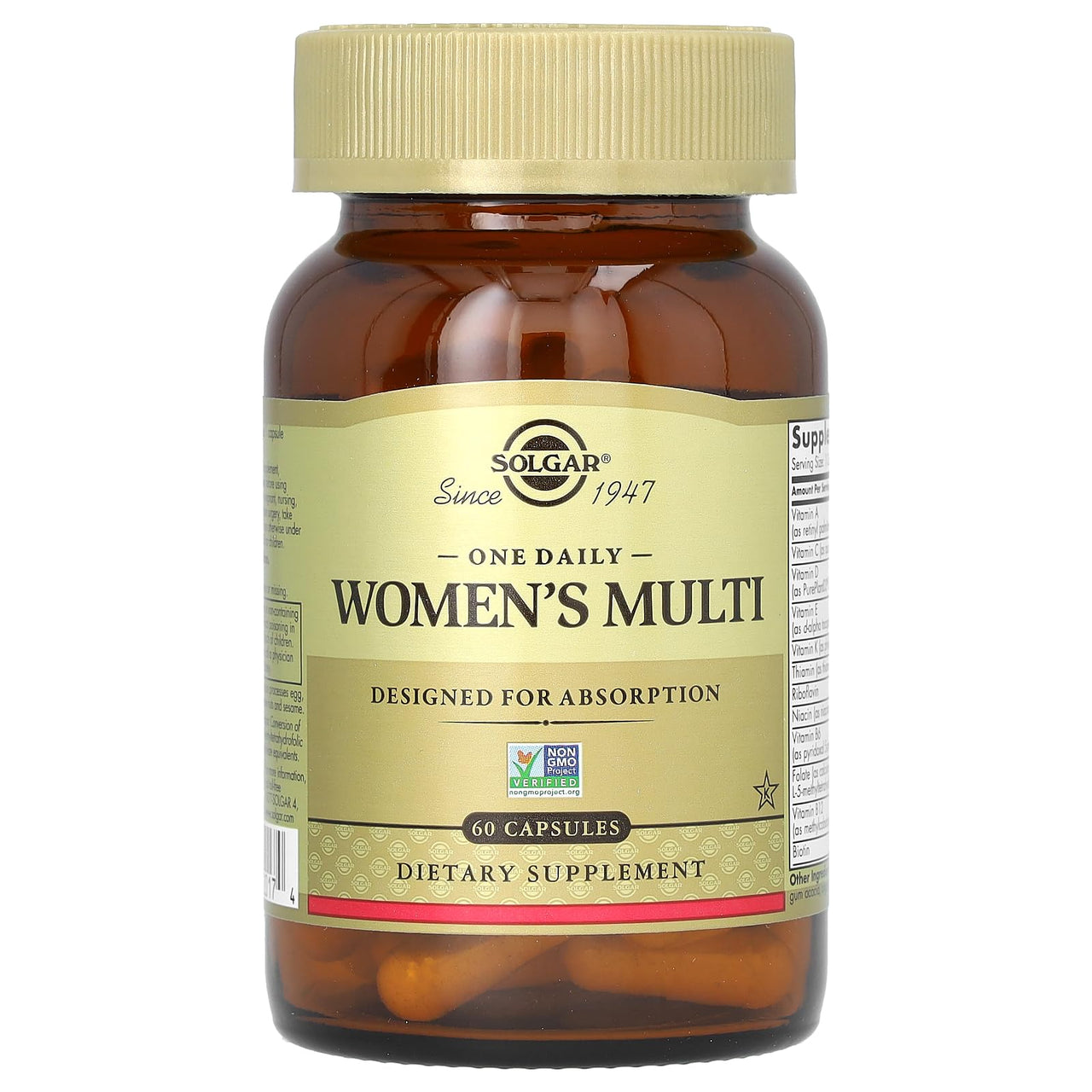 Solgar One Daily Women's Multi Whole Body Support Highly Absorbable Delayed Release Vitamin for Women, Supplement for Immune, Heart, Energy, Stress, Hair Skin Nails & Reproductive Health, 60 Servings