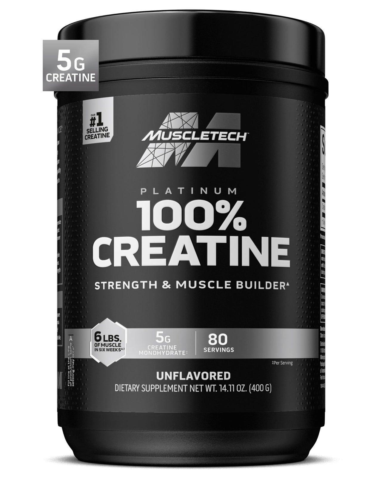 MuscleTech Essential Series Platinum 100% Creatine Unflavored 400g (14.11oz) US