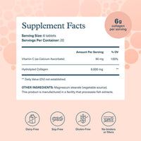 Thumbnail for Youtheory Advanced Collagen with Vitamin C - 6,000 mg Hydrolyzed Collagen Peptides & Amino Acids - Hair, Nails, Joints & Bones Support - 120 Tablets (20-Day Supply)*