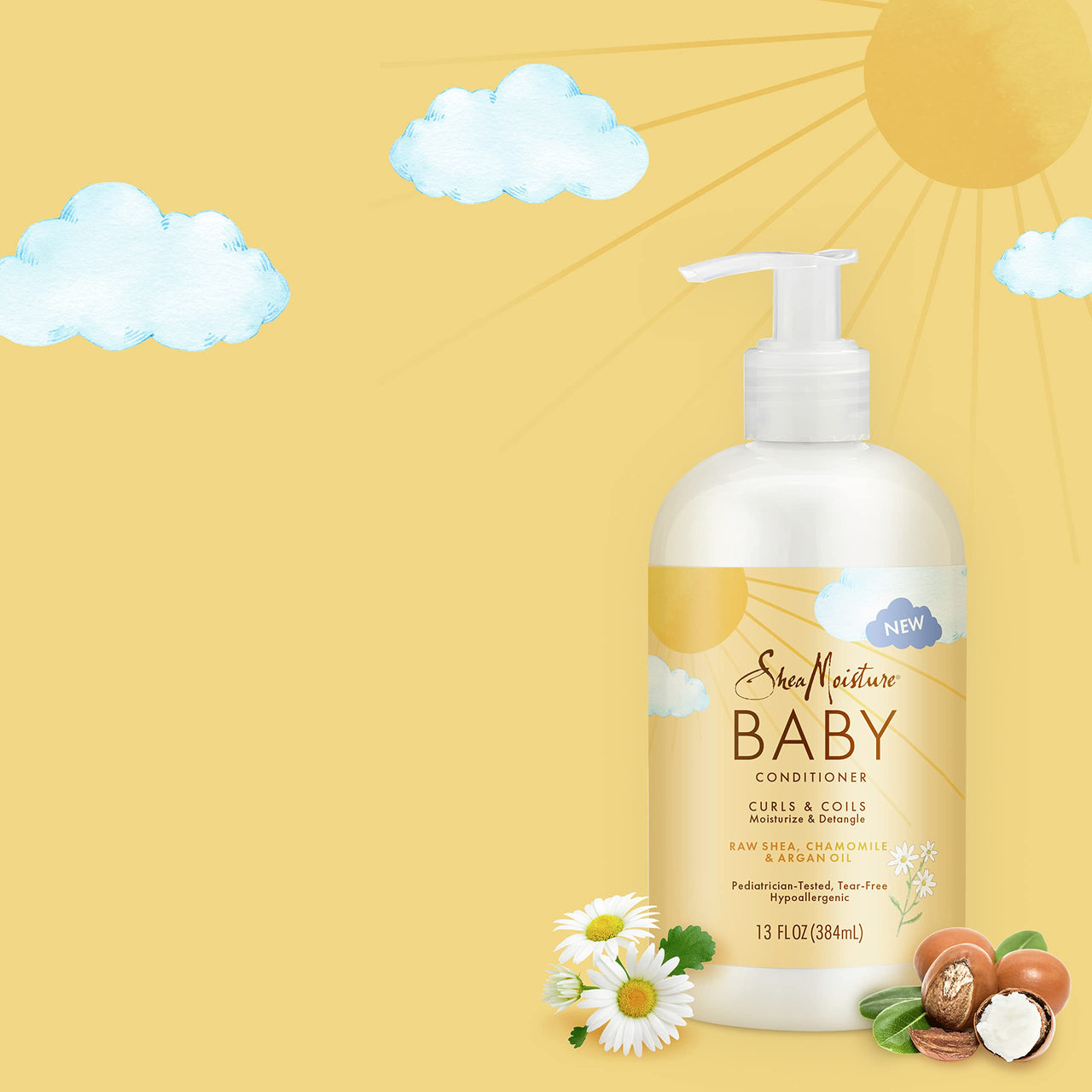 SheaMoisture Baby Conditioner for Curly Hair Raw Shea, Chamomile and Argan Oil Moisturizes and Helps Detangle Delicate Curls and Coils 13 oz