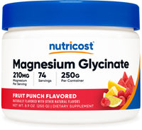 Thumbnail for Nutricost Magnesium Glycinate Powder (Fruit Punch, 250 Grams)