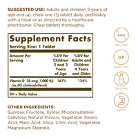 Thumbnail for Solgar Vitamin D3 (Cholecalciferol) 25 mcg (1000 IU), Natural Strawberry Banana Swirl - 100 Chewable Tablets - Non-GMO, Kosher - 100 Servings