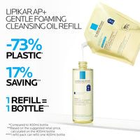 Thumbnail for La Roche-Posay Lipikar AP+ Gentle Foaming Cleansing Oil, Gentle Oil Cleanser for Face and Body Formulated with Niacinamide, Long-Lasting 24-hour Hydration, Fragrance-Free & Soap Free