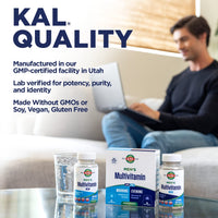 Thumbnail for KAL Men's Multivitamin AM/PM, Antioxidants Supplement, Muscle, Immune, Electrolyte Balance, Overall Wellness Support, Made Without GMOs and Soy, Vegan, 30 Servings, 120 Tablets