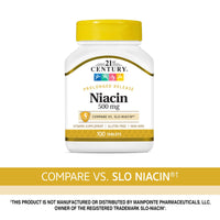 Thumbnail for 21st Century Niacin 500 mg Prolonged Release Tablets, 100 Count (27474)