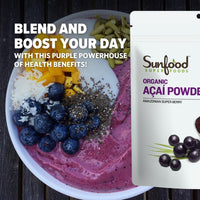 Thumbnail for Sunfood Superfoods Organic Acai Powder - Acai Powder Organic, Acai Powder for Smoothie Bowles, Dried Acai Berry Mix with Antioxidants & Vitamin C, 100% Pure, USDA Organic, Non GMO - 4 Oz Bag