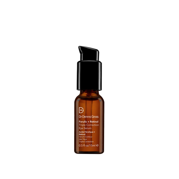 Dr Dennis Gross Ferulic + Retinol Triple Correction Eye Serum: for Wrinkles, Loss of Elasticity, and Rough Texture, 0.5 fl oz