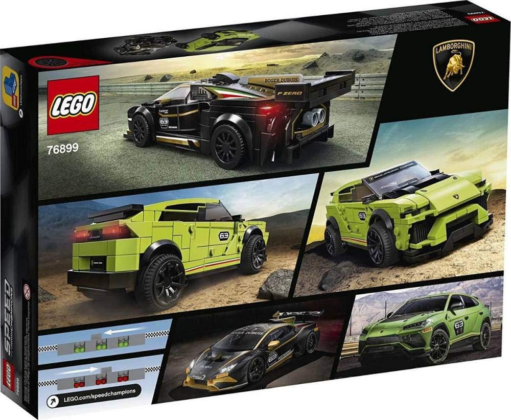 LEGO Speed Champions Lamborghini Urus ST-X and Lamborghini Huracán Super Trofeo EVO 76899 Building Kit (663 Pieces)