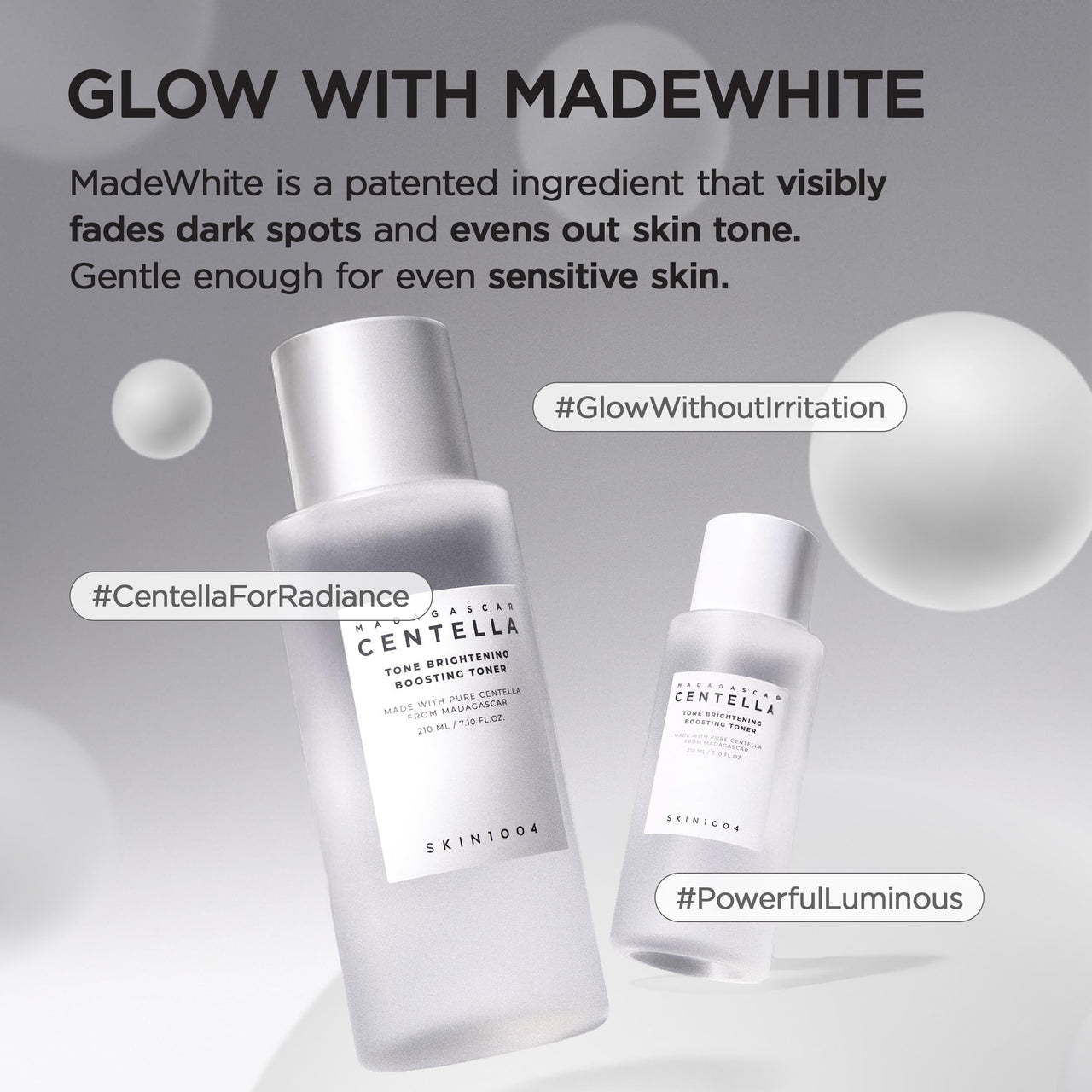 SKIN1004 Tone Balancing Boosting Toner, Korean Face Toner for Dark Spot, Centella Toner with Niacinamide & MadeWhite, Gentle Exfoliating, Radiant Skin, Daily Korean Skin Care, 7.10 fl.oz / 210ml