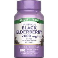 Thumbnail for Nature's Truth Black Elderberry Capsules | 100 Count | Super Concentrated Sambucus Extract | Non-GMO and Gluten Free Supplement