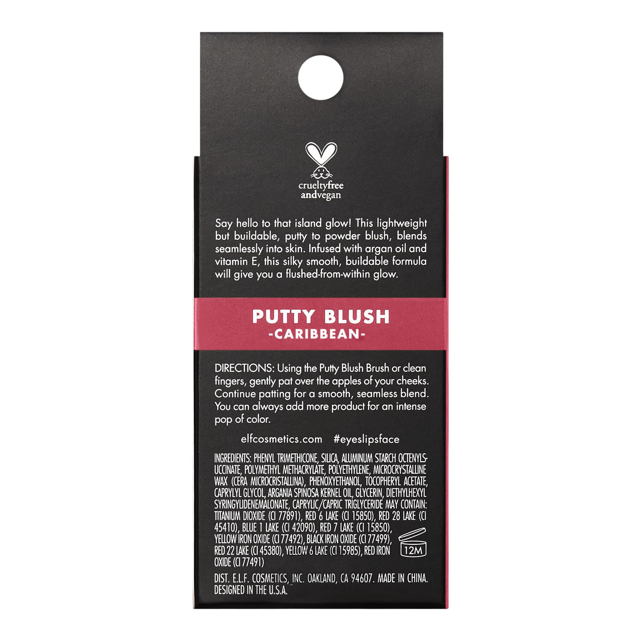 e.l.f. Putty Blush, Creamy & High-Pigment Formula For A Natural Glow, Delivers A Semi-Matte & Powder Finish, Vegan & Cruelty-Free, Caribbean