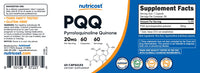 Thumbnail for Nutricost PQQ (Pyrroloquinoline Quinone) 20mg, 60 Capsules - Vegetarian Capsules, Non-GMO, Gluten Free