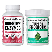 Thumbnail for Physician's CHOICE - Beat Bloat + Support Weight Management Bundle: Digestive Enzymes + Thin-30 Probiotic