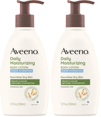 Thumbnail for Aveeno Sheer Hydration Daily Moisturizing Fragrance-Free Lotion with Nourishing Prebiotic Oat, Fast-Absorbing Body Moisturizer for Dry Skin with Lightweight, Breathable Feel, 12 fl. oz (Pack of 2)