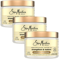 Thumbnail for SheaMoisture Leave-In Conditioner 3-Pack – Jamaican Black Castor Oil Strengthen & Restore Formula for Hair Repair, Frizz Control, 11.5 Oz Ea