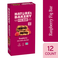 Thumbnail for Nature’s Bakery Whole Wheat Fig Bars, Raspberry, Real Fruit, Vegan, Non-GMO, Snack bar, 1 box with 12 twin packs (12 twin packs)