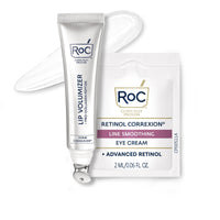Thumbnail for RoC Derm Correxion Lip Volumizer - Lip Plumper Peptide Treatment with Hyaluronic Acid & Vitamin E + Line Smoothing Eye Cream Packette