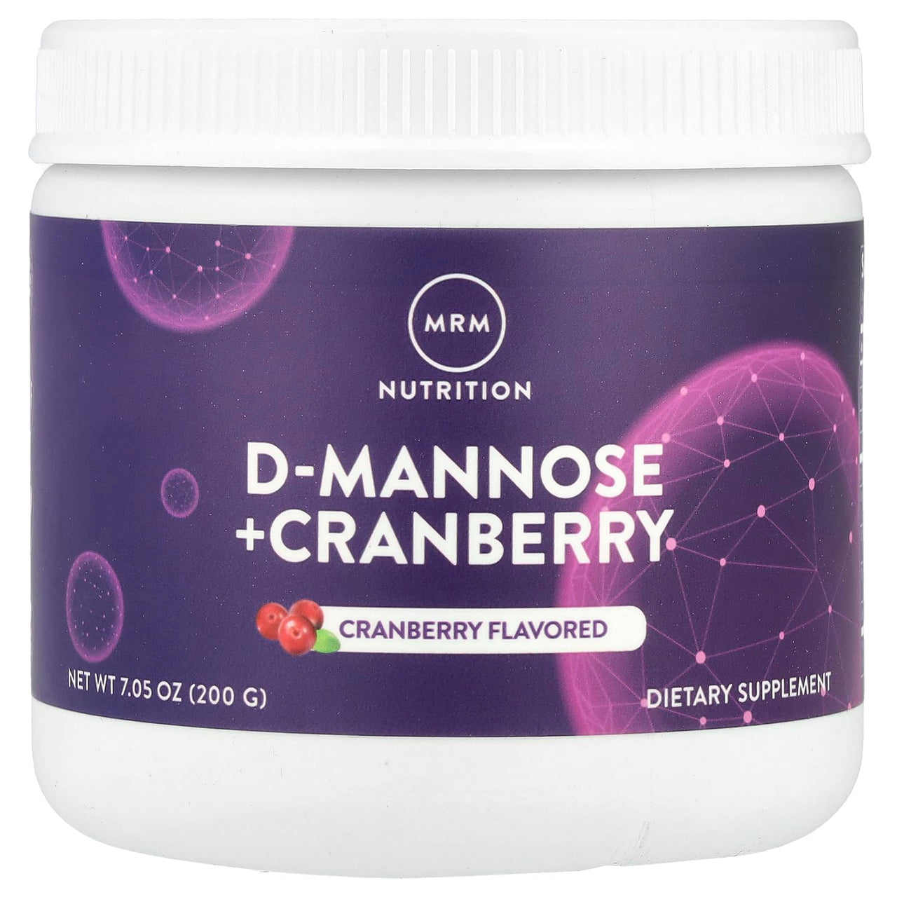 MRM Nutrition D-Mannose + Cranberry Powder - Urinary Tract & Bladder Health Support for Women and Men, Low-Sugar, Gluten-Free, Vegan Supplement, Cranberry Flavored - 40 Servings