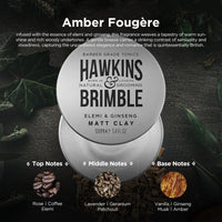 Thumbnail for Hawkins & Brimble - Matt Clay Mens Hair Styling, 100ml - Non Greasy Matte Clay for Light, Medium and Strong Hold - Elemi and Ginseng Softens Repairs Allows for Restyling - Ideal for Dry and Damp Hair