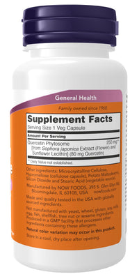 Thumbnail for Now Foods Supplements, Quercetin Phytosome 250mg, Balanced Immune System, 90 Vcaps
