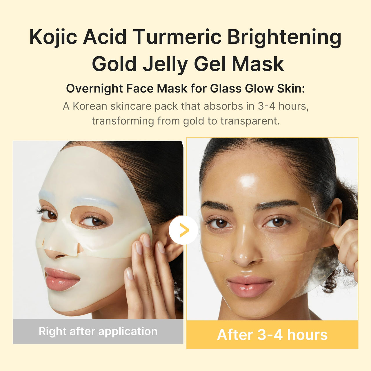 medicube Jelly Gel Mask with Brightening Kojic Acid Turmeric | Overnight Face Mask for Glass Glow Skin | Elasticity, Hydrating, Firming and Radiance Boosting | Korean Skincare, 28g x 4ea
