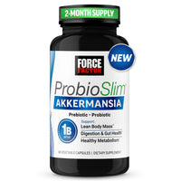 Thumbnail for Force Factor ProbioSlim Akkermansia Prebiotics & Probiotics, with 1B AFUs Akkermansia Muciniphila, Prebiotics & Chromax Chromium, Support Lean Body Mass, Digestion & Gut Health, 60 Vegetable Capsules