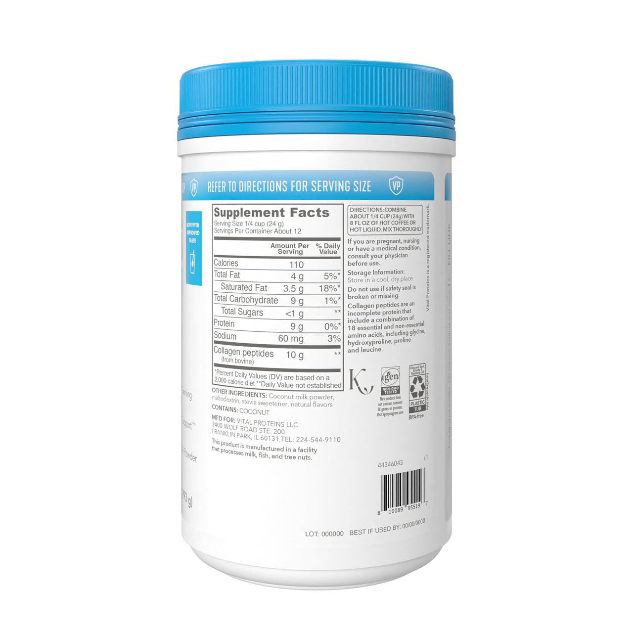 Vital Proteins Collagen Peptides Powder - Original Coffee Creamer for Hair, Skin & Nails Support, 10.3 Oz