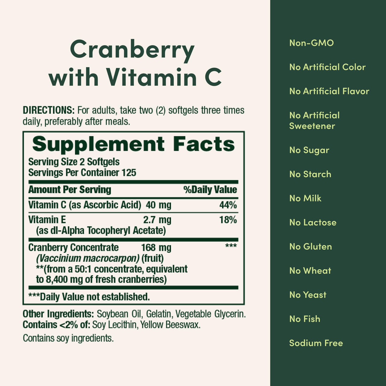 Nature's Bounty Cranberry Pills for Women Urinary Tract Health, Cranberry Supplements with Concentrate & Vitamin C, 250 Softgels (Pack of 1)
