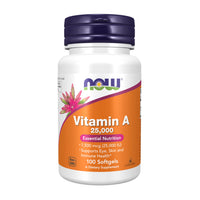 Thumbnail for NOW Supplements, Vitamin A (Fish Liver Oil) 25,000 IU, Essential Nutrition, 100 Softgels