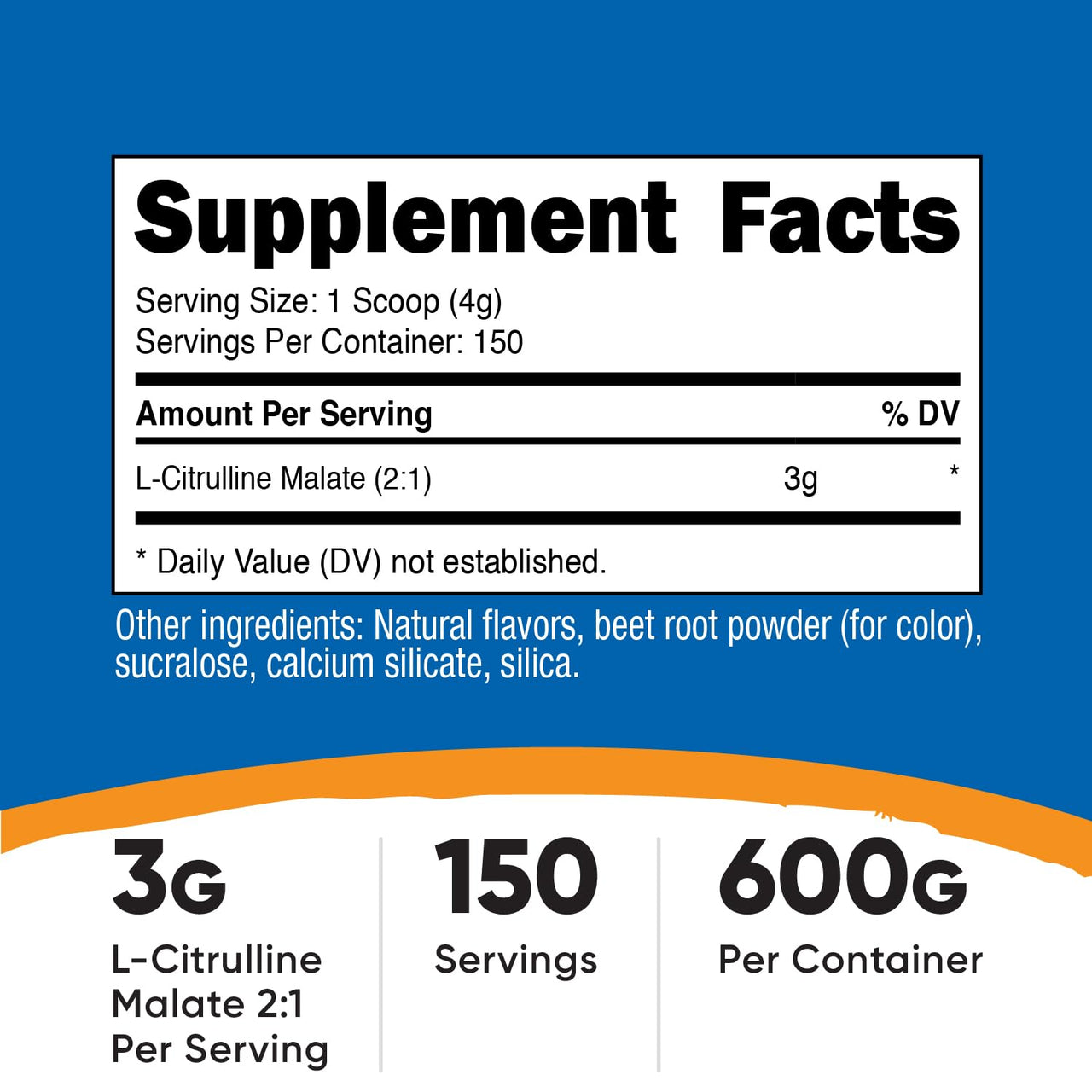 Nutricost L-Citrulline Malate 2:1 (600g) Fruit Punch - Workout Support, Muscle Performance, Nitric Oxide Booster - Fitness Supplement Powder, 75 Servings