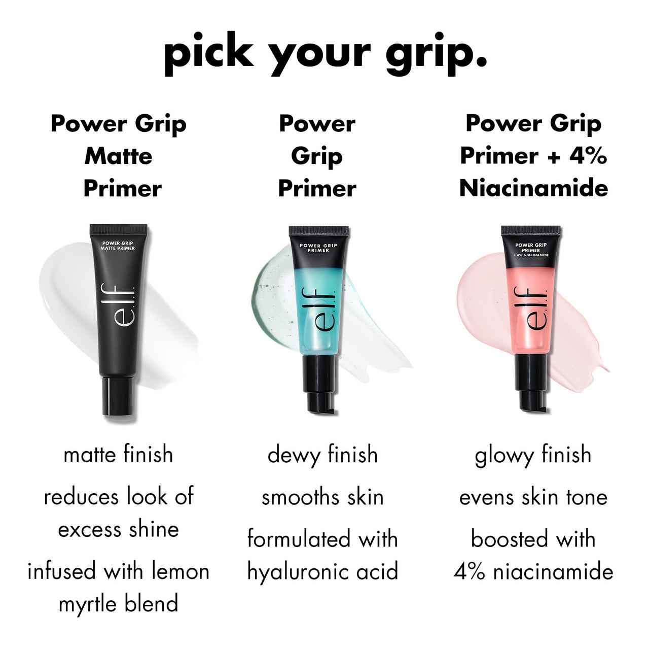 e.l.f. Power Grip Primer + 4% Niacinamide, Gel-Based & Hydrating Face Primer, Evens Skin & Brightens, Grips Makeup, Vegan & Cruelty-Free, 0.8 Fl Oz
