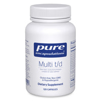 Thumbnail for Pure Encapsulations Multi T/D - Multivitamin & Mineral Supplement - for Daily Wellness, Cardiovascular & Immune Health* - Rich in Vitamins & Minerals - Gluten Free & Vegetarian - 120 Capsules
