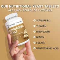 Thumbnail for Dr. Berg Nutritional Yeast Tablets – Natural B12 Added - All 8 B Vitamin Complex – Organic Vanilla Flavor - 270 Vegan Tablets Dietary Supplements